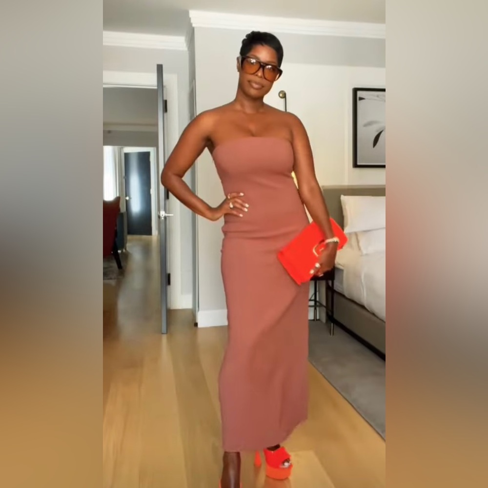 Very Popular influencers dress by ZARA Coco Brown 🤎 sz M Brand New